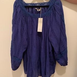 Pretty blue boho/lace top from Anthropologie.